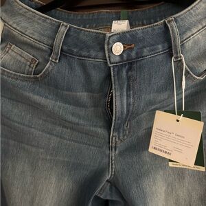 HALARA Flex , Women's Low Rise, Stripe, Wide Leg, Washed Jeans - Light Blue